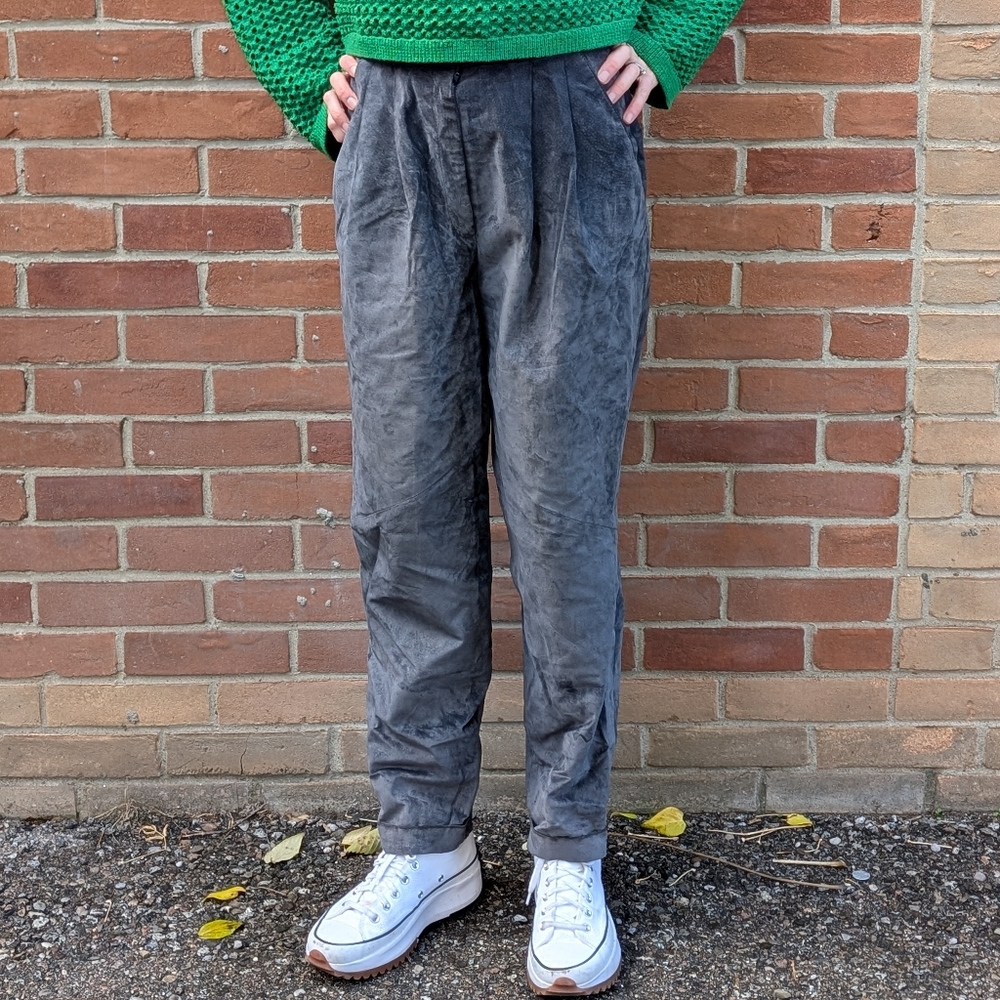 Danier Vintage Suede Gray Pants - Picture 6 of 14